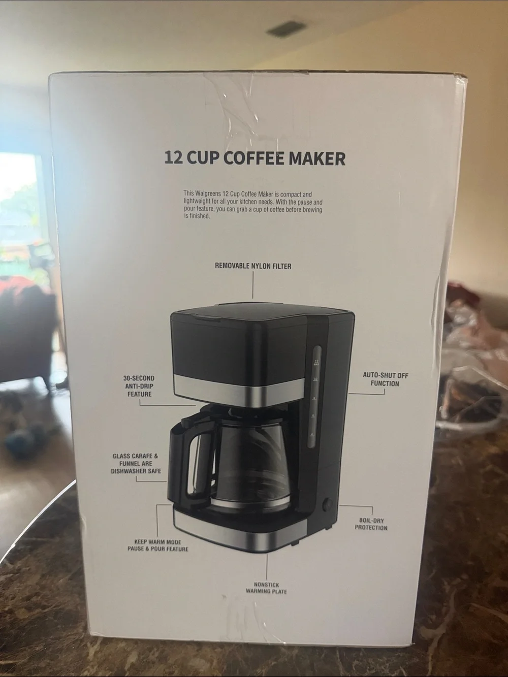 Walgreens Black Coffee Maker - 12-Cup Drip Brewer